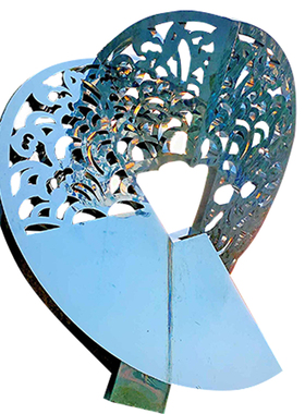 大型不锈钢定制户外校园景观雕塑金属铁艺抽象爱心镂空创意装饰品