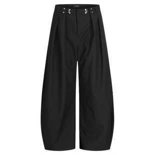 INKNOTS简约高级感条纹弯刀西裤男女cleanfit廓形垂感休闲阔腿裤