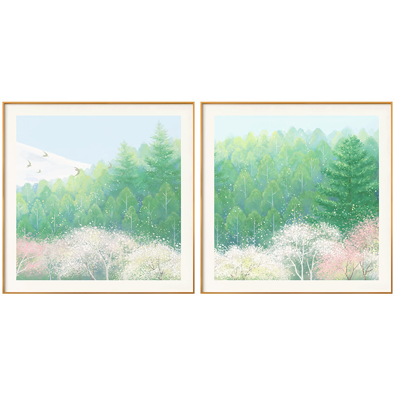 墙蛙客厅现代简约花卉风景装饰画
