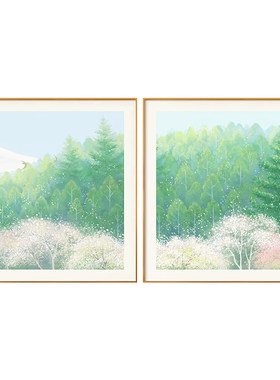 墙蛙客厅现代简约花卉风景装饰画