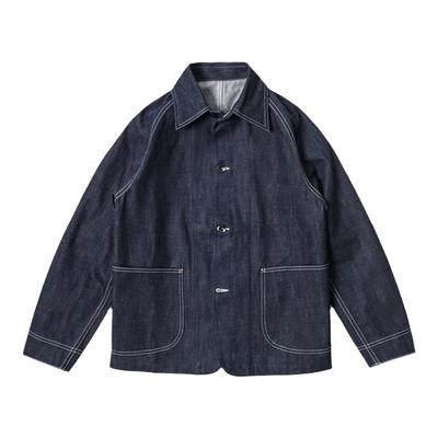 美式复古牛仔外套工装插肩袖合身