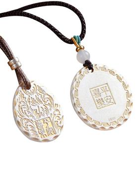 阿七纯足银999描金吊坠