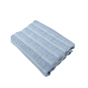 设计师款 蓝色花纱重磅横条纹流苏羊毛毛料面料大衣外套半裙布料