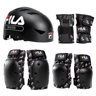FILA斐乐轮滑护具套装滑冰滑板头盔儿童骑平衡自行车护膝女男成人