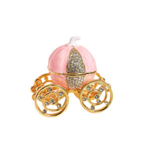 日本饰品收纳盒粉色系南瓜马车首饰盒珐琅工艺合金小礼品摆件包邮