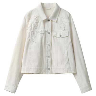 播商场同款毛边绣设计短外套女24春秋时尚翻领上衣BDR3WD3234