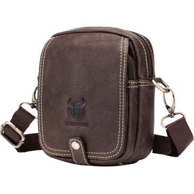 牛船长皮具休闲风斜挎包小腰包