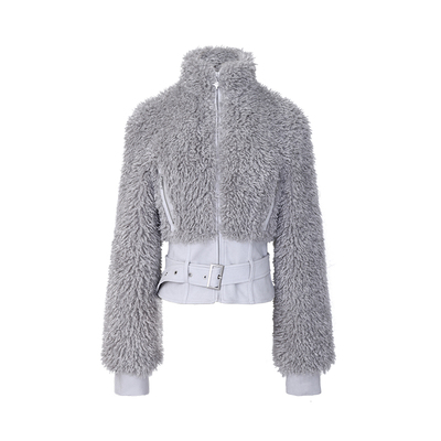 IMXS辣妹修身短款拼接设计外套