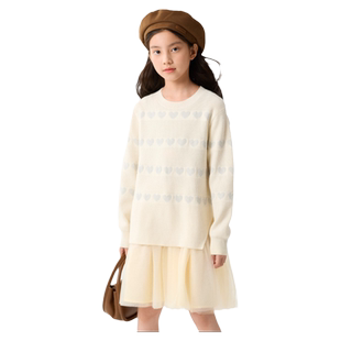 巴拉巴拉女童连衣裙中大童公主裙儿童白色网纱裙秋冬装新款童装潮