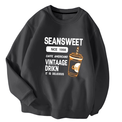 圆领长袖t恤男ins潮大码宽松卫衣