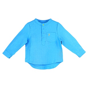 ArborTree 100%天然苎麻宝宝春秋款长袖衬衫上衣吸湿排汗轻薄透气