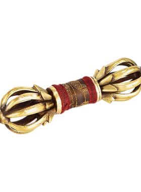 藏式复古做旧铜制九股金刚杵摆件