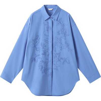 播清爽通勤宽松衬衫秋季新款独特别致气质女士上衣BDS3CD3283