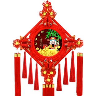 中国结挂件福字客厅装饰婚庆大号玄关挂饰高档中国结桃木彩雕招财