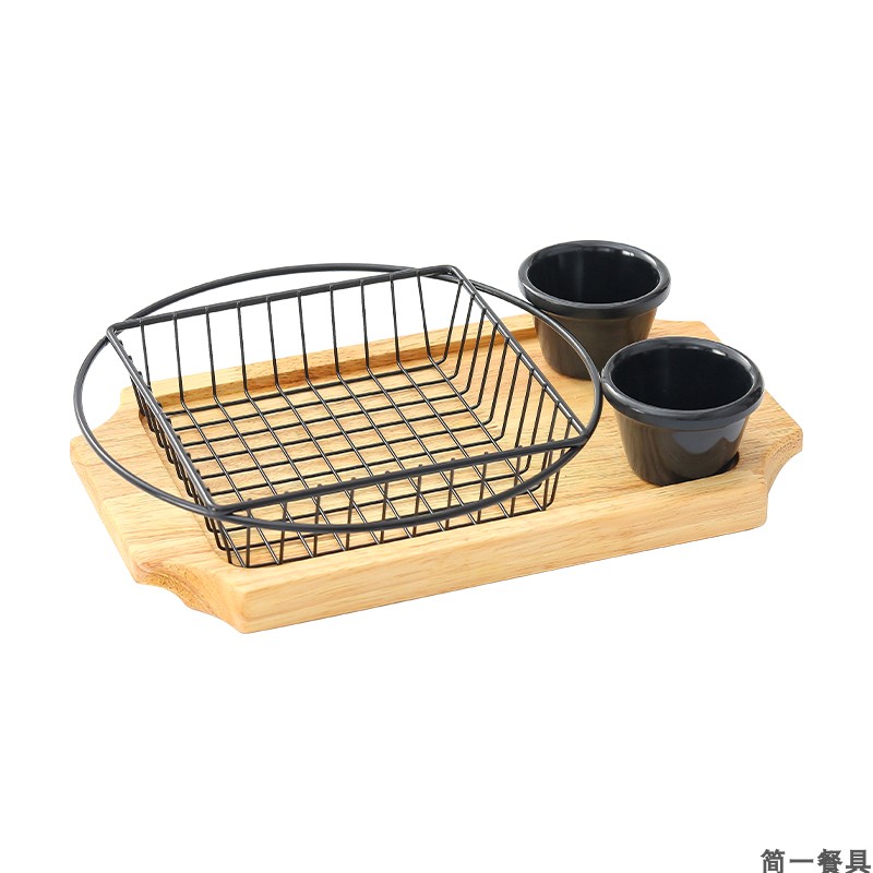 创意小吃篮薯条篮餐具套装油炸小吃拼盘框子炸鸡西餐面包点心篮子