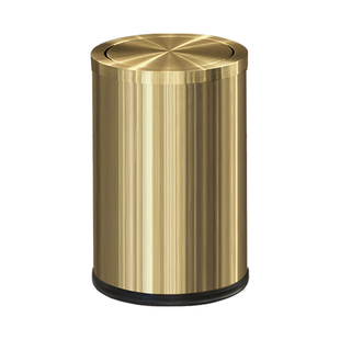 不锈钢摇翻盖金色有带盖垃圾桶篓家用厨房卫生间厕所小号客厅轻奢