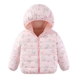波姆熊婴儿童轻薄羽绒服2025秋冬新款男童女童白鸭绒宝宝连帽外套