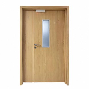 木纹转印防火门视窗带观察窗木制质带防火窗消防甲乙级木门安全门