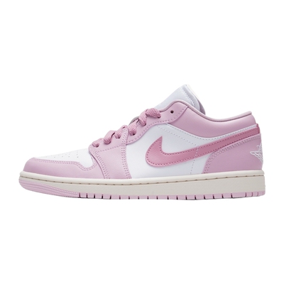 Nike耐克女鞋air Jordan 1粉色AJ1刺绣运动鞋低帮板鞋DC0774-607