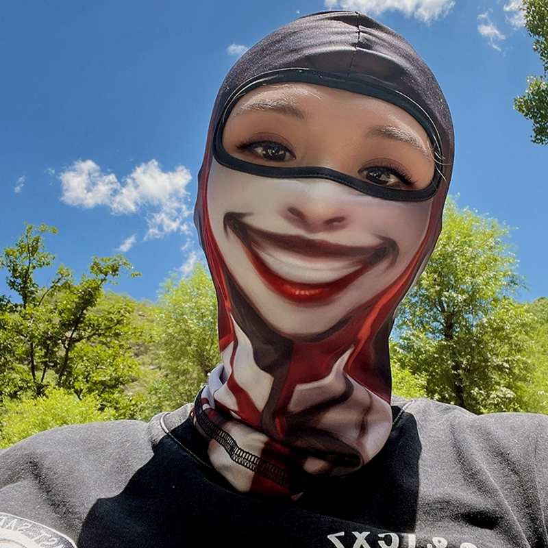 机车冰丝头套男夏季安全帽内衬全脸防晒骑行面罩户外防风面巾男女