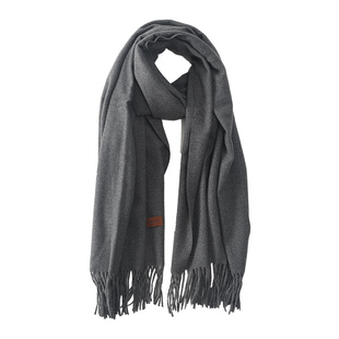FINESTATE围巾男冬季黑色灰色纯色保暖围脖男士韩版休闲百搭男款