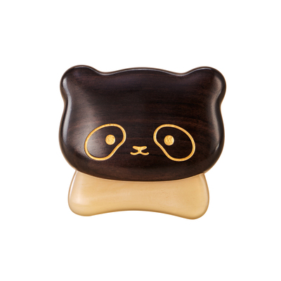 梵沐记熊猫刮痧板檀木羊角面部提拉美容脸部专用便携女生礼物礼盒