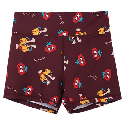 BROMOST酒红番茄面包健身短裤