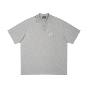 【Endweep官方店】基础翻V领短袖夏季宽松休闲百搭设计感情侣上衣