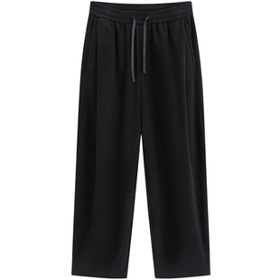 流石男装慵懒松弛抽绳宽松休闲裤2025年冬季新款男士直筒运动长裤