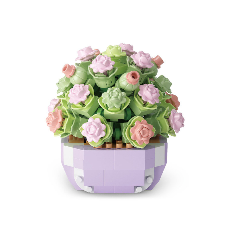 鲜花积木植物多肉盆栽摆件小礼品