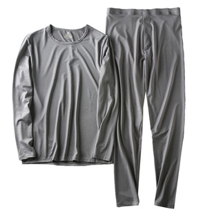 老李力荐！秋冬客供进口面料 男士圆领高弹保暖内衣套装秋衣秋裤