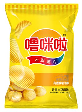 噜咪啦云贵特产薯片原切鲜切香脆马铃薯片 30g*1袋原味经典薯片