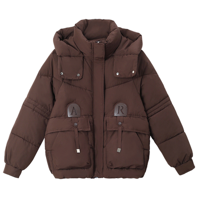 啄木鸟短款棉衣女款2025冬季新款妈妈加厚保暖棉服时尚洋气小棉袄