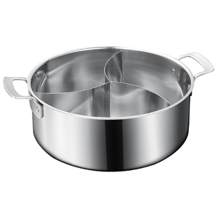 304三格火锅三味锅涮涮锅食品级三层钢特厚锅身不渗水大容量商用