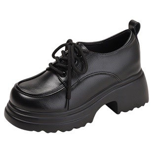 小个子内增高乐福鞋2025新款秋冬季加绒厚底小皮鞋小码女鞋323334