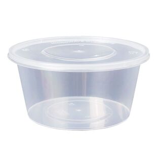 一次性餐盒圆形透明加厚塑料碗外卖打包带盖方形厂家直销整箱商用