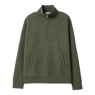 楼高素衣新疆长绒棉立领半拉链防风抓绒休闲宽松阿美咔叽复古卫衣