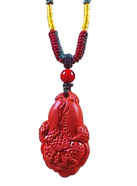 花林天然朱砂白菜百财项坠吊坠