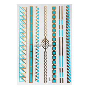 纹身贴男女防水 欧美手链条金色金属烫金纹身贴纸 韩式小清新贴纸