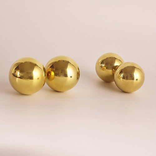 黄铜保健球镜面健身球中老年手球把玩按摩摆件球手球手铜球转一对