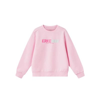 鸿星尔克女童运动圆领针织卫衣