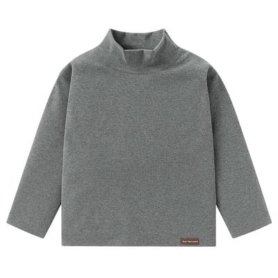 右欧男童女童高领打底衫纯色