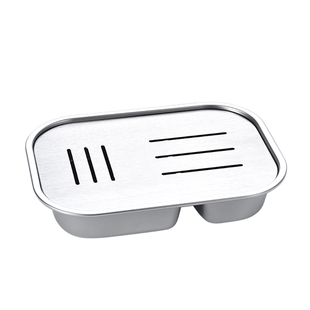 一壶三杯不锈钢小茶盘简约便携长方形沥水托盘办公家用户外小茶台