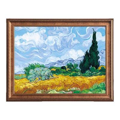 梵高星空杏花丰收卧室装饰画自粘