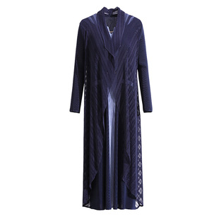 高端气质显瘦连衣裙中年妈妈弹力大码高级感假两件显瘦褶皱中长裙