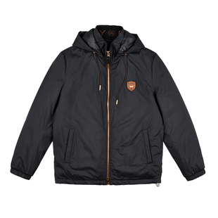 雷迪波尔男装羽绒服2024秋冬新款休闲可脱卸帽双拉链保暖鸭绒外套