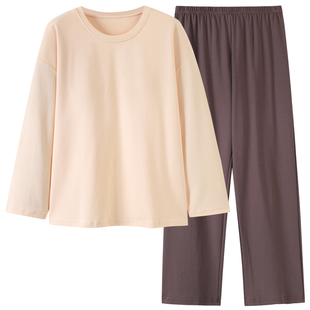 北极绒纯棉睡衣女春秋季带胸垫长袖免穿文胸薄款秋天家居服两件套