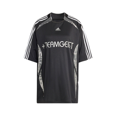 adidas阿迪达斯三叶草金属色印花足球衫女短袖T恤球衣KE9792