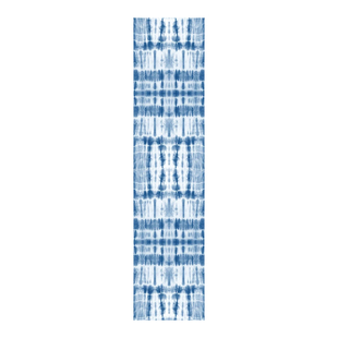 蓝色染花扎染纱幔挂布雪纺纱布料幼儿园餐厅民族风吊顶装饰背景布