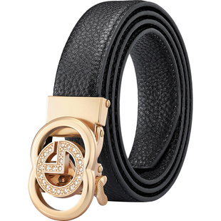 金利来新款皮带女士头层牛皮气质自动扣腰带时尚镶钻女式裤带